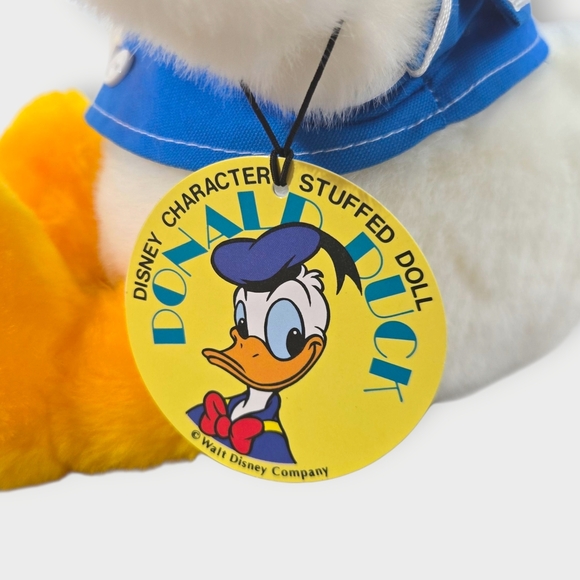 1970s NWT Disney Plush Doll Vintage Donald Duck "25cm" Retro Sun and Star Rare - Picture 3 of 9
